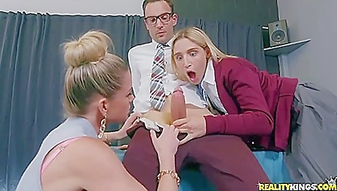 Blonde with huge tits gets fucked by her face